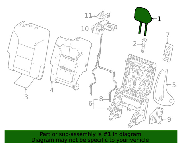 Genuine GM Headrest Outer 85735306