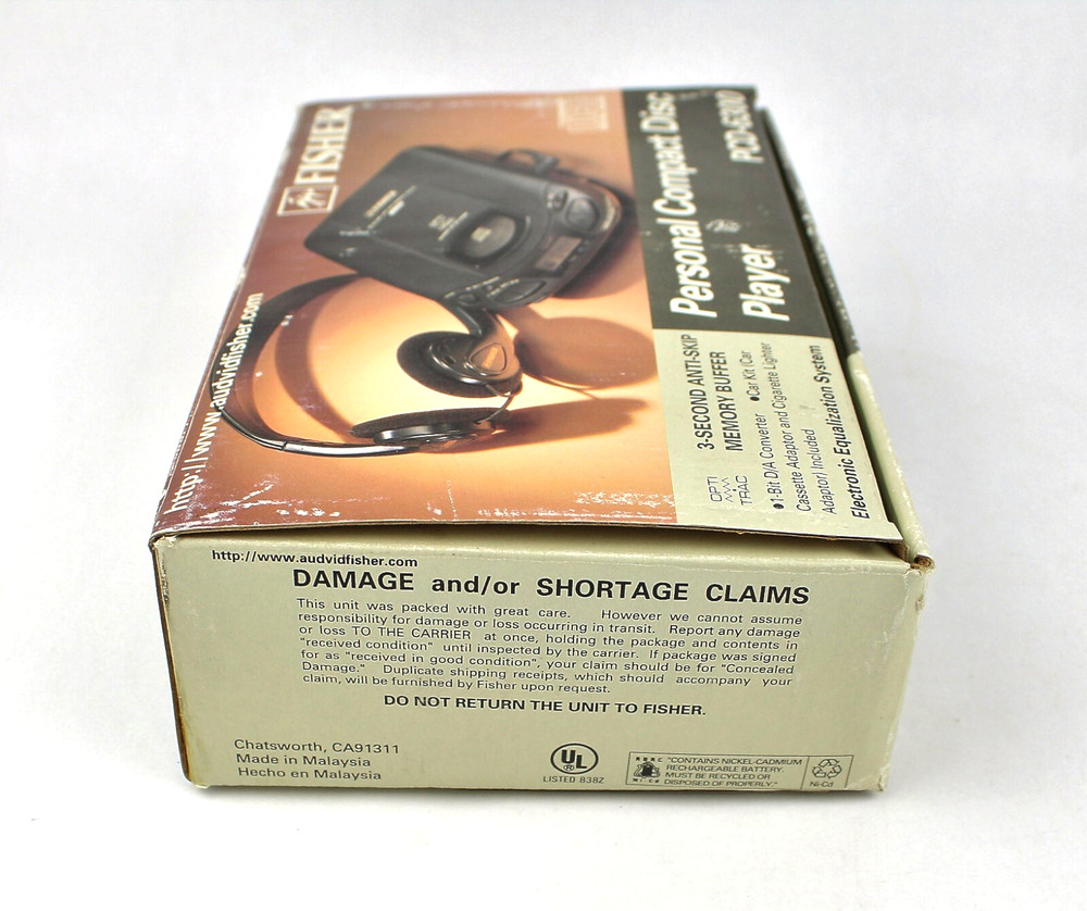 FISHER PCD-6300 PERSONAL COMPACT DISC PLAYER WITH CAR KIT