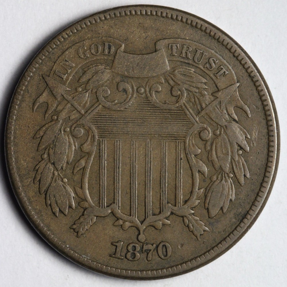 1870 Two 2 Cent Piece XF E181 ZJLM