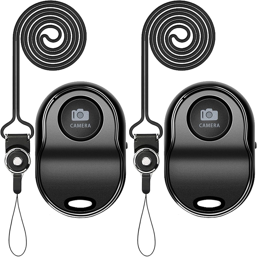 [Upgraded] Bluetooth 5.0 Remote Shutter for iPhone & Black × 2 Pack