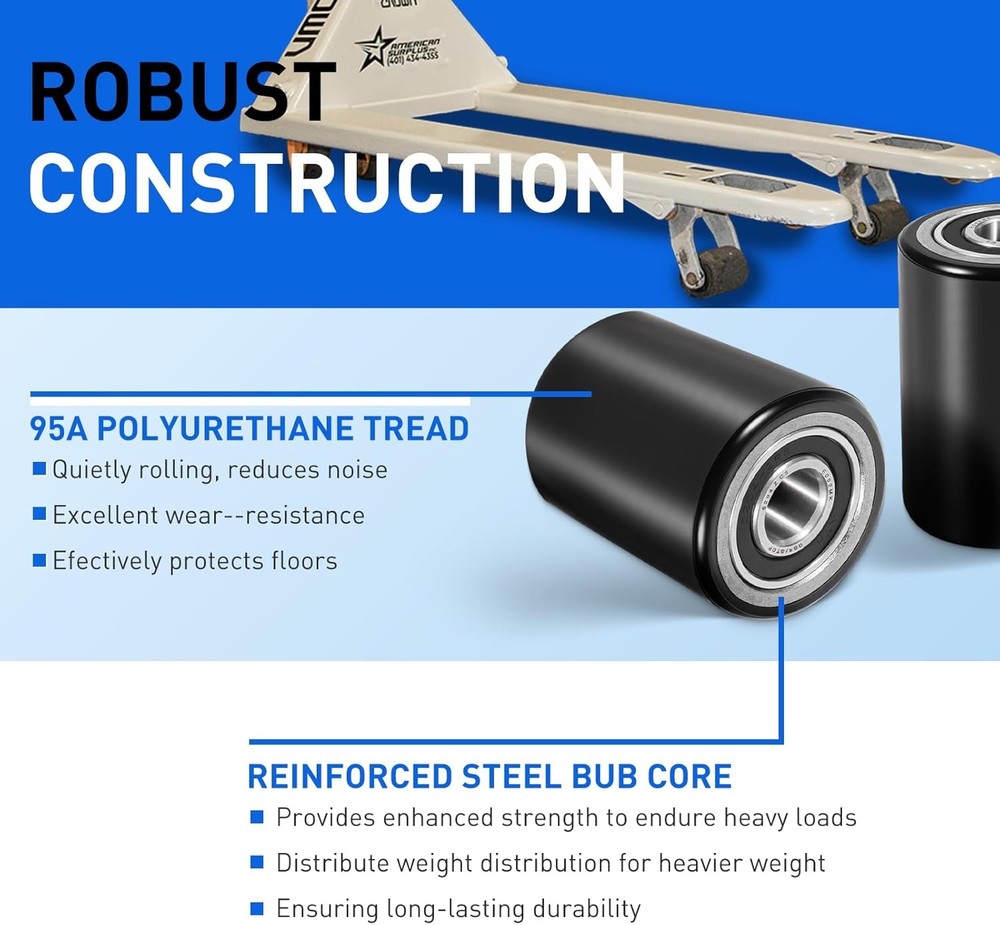 for Crown PTH50 Pallet Jack Front Load Wheels Replacement Kit Front Load Roller