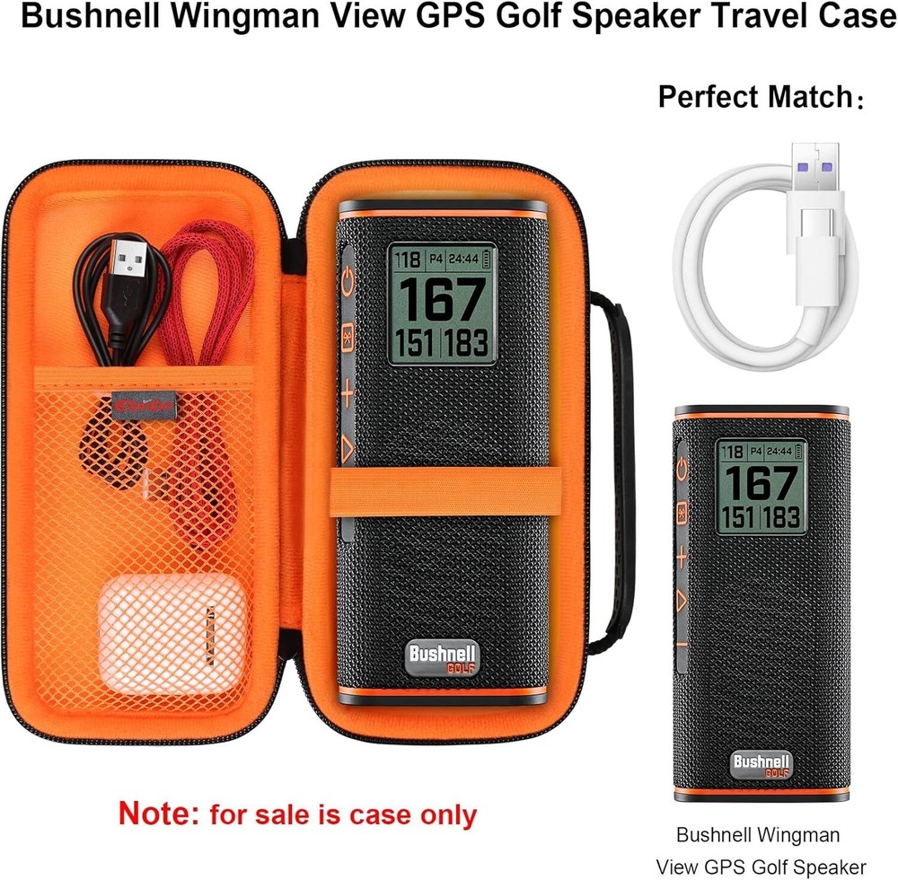 Carrying Case for Bushnell Wingman View GPS Golf Speaker, Golf Bluetooth