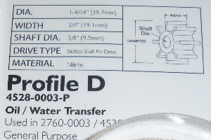 Jabsco 4528-0003 Impeller For 4530-0003