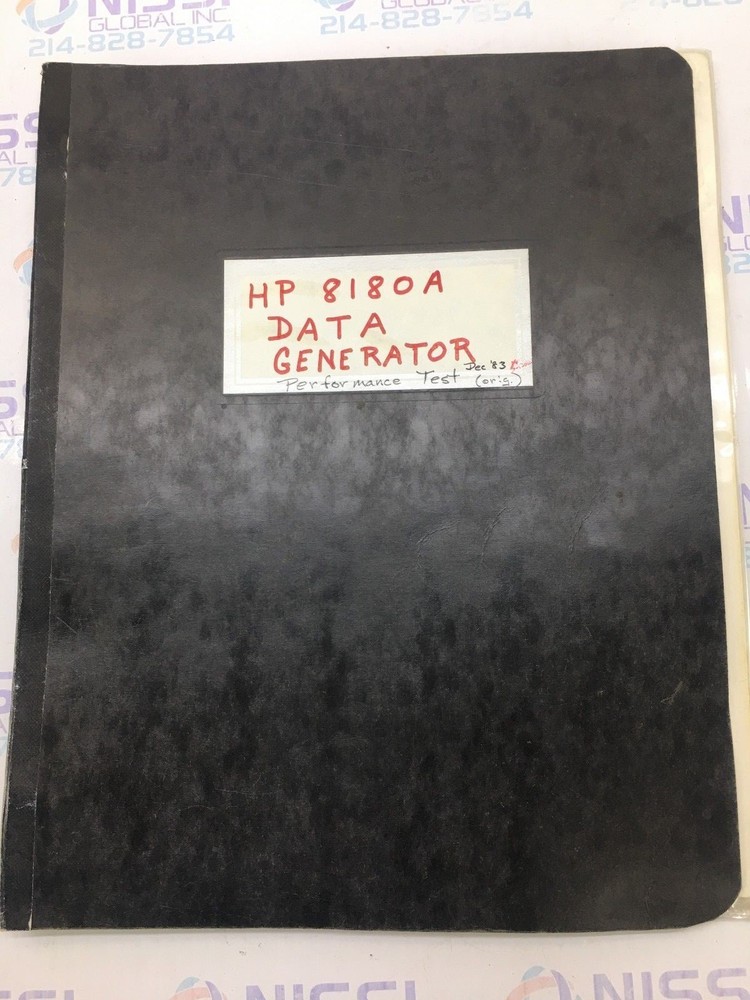 HP 8180A PERFORMANCE TEST MANUAL