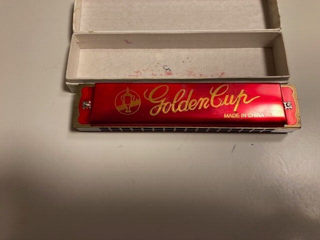 Golden Cup Shiny Red Metallic Harmonica China