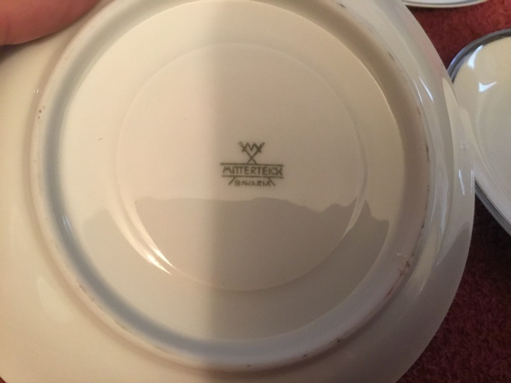 Silver Rimmed Saucers Mitterteion