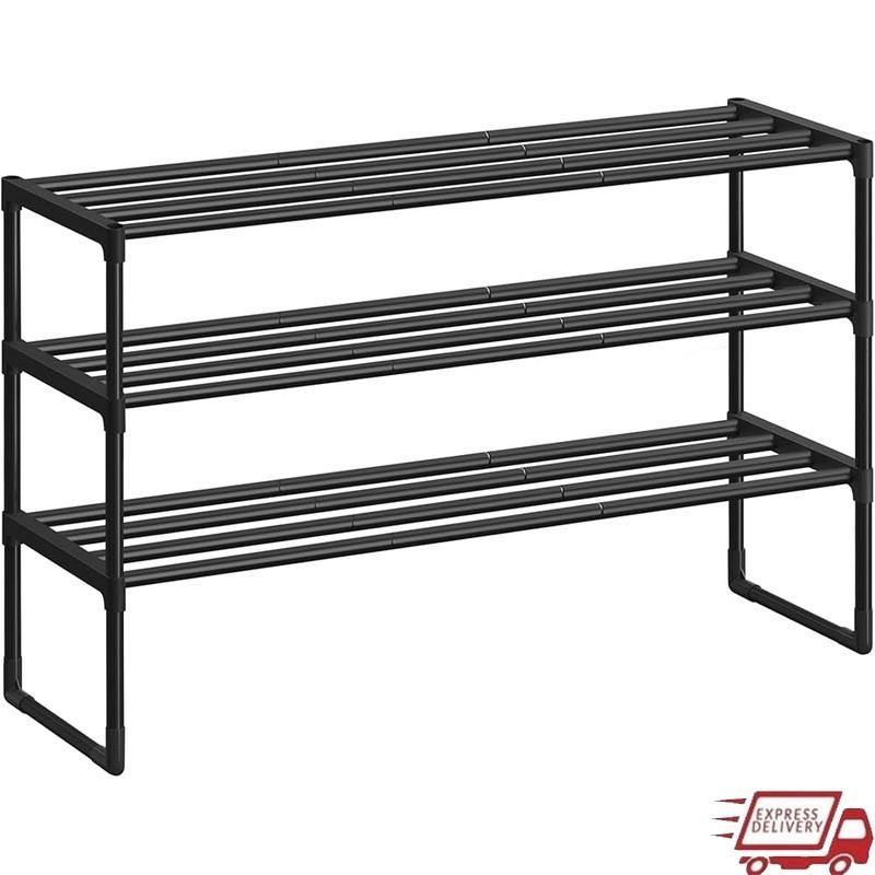 Versatile Shoe Organizer Easy Assembly Space Saving Durable Metal Shelf New