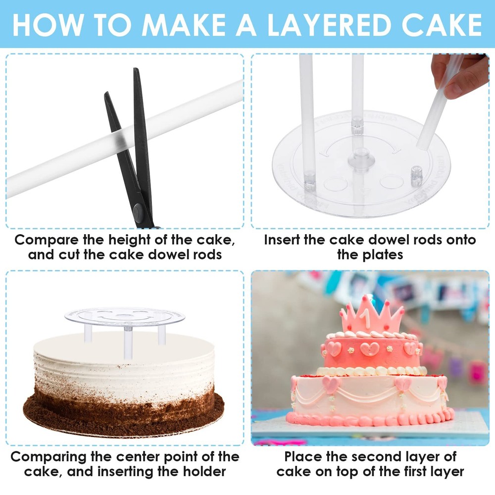 Cake Tier Stacking Kit Clear Cake Separator Plates Cake Dowels