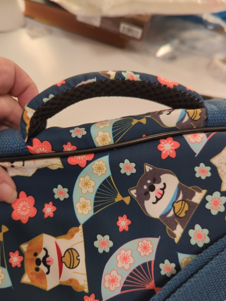 Violin Backpack Padded Cat Design Pocket Handle Adjustable Straps