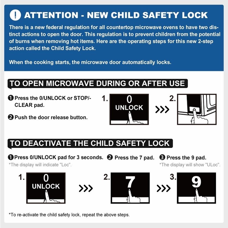 Compact Countertop Microwave Oven 700W LED Display Timer One Touch Lock Durable