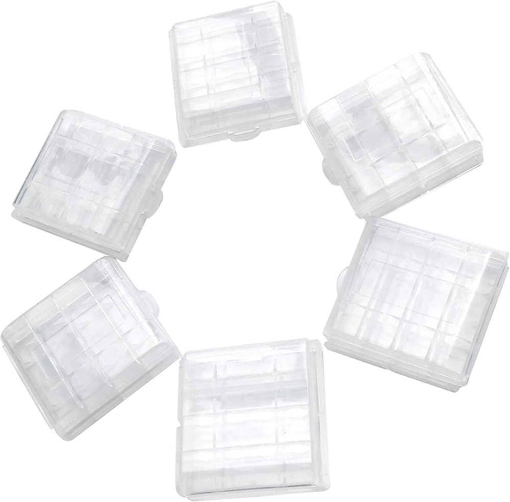 Battery Storage Case for AA/AAA, Battery Holder Box (6Pack Clear)