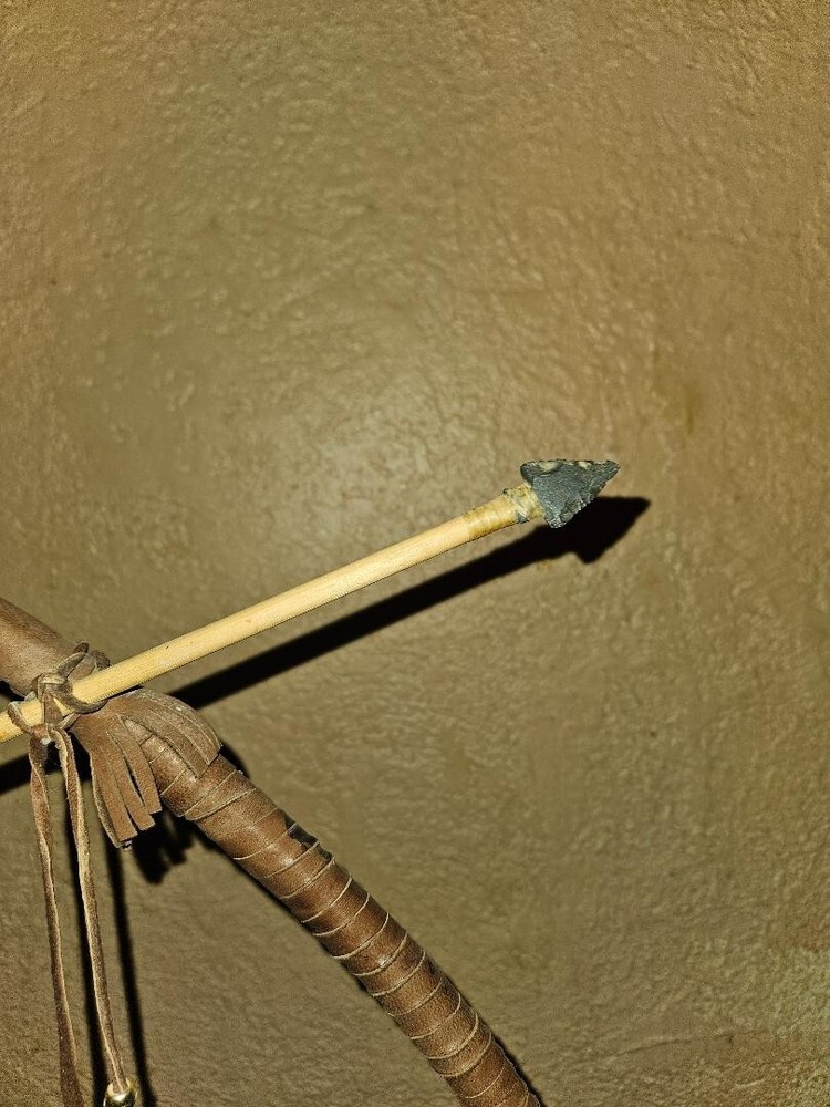 Native Rawhide Bow and Arrows