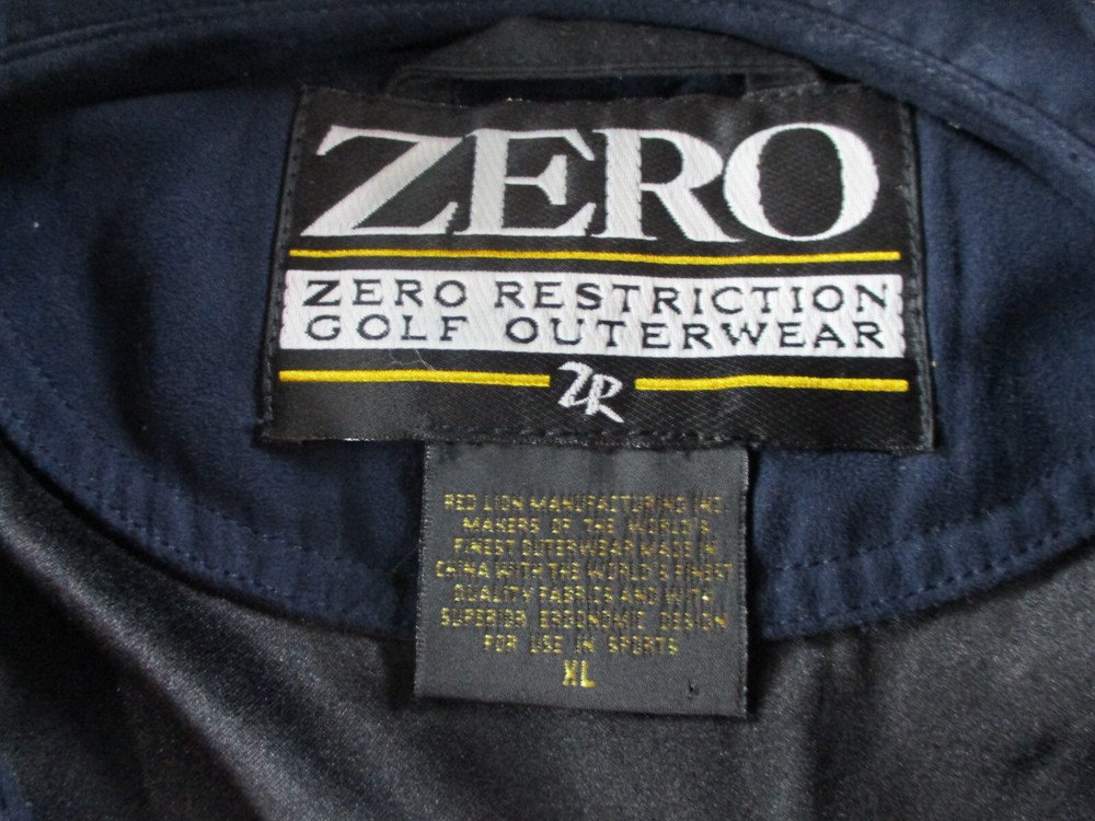 Zero Restriction Jacket Mens Extra Large Blue Pullover Microfiber Golf Pullover