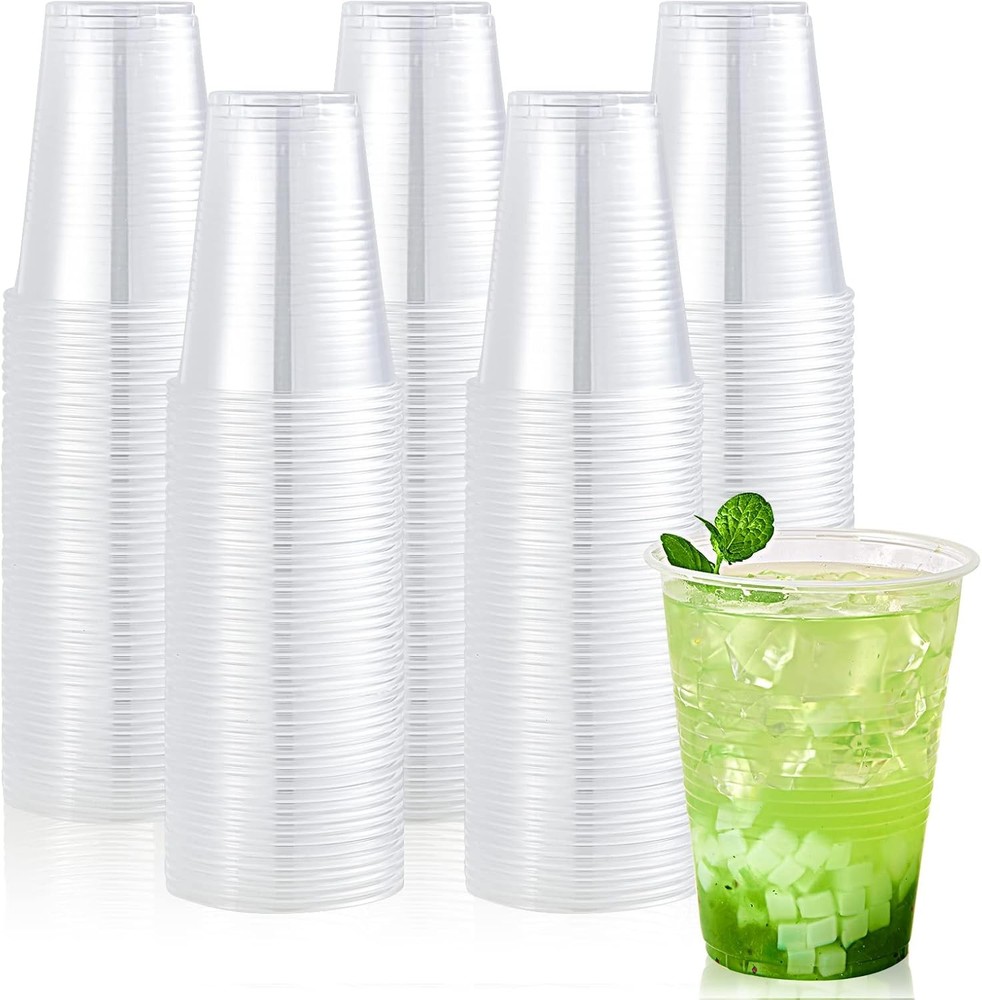 Lilymiy Clear Plastic Cups, Cold Disposable Plastic Drinking Cups for