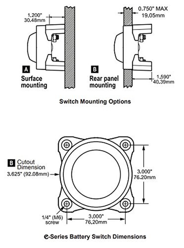 9001E E-Series Battery Switch, Selector 4 Position, Red