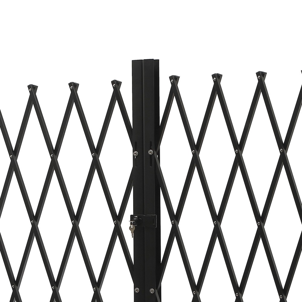 Double Folding Security Gate Folding Door Gate 5-3/4'H x 10'W Scissor Gate