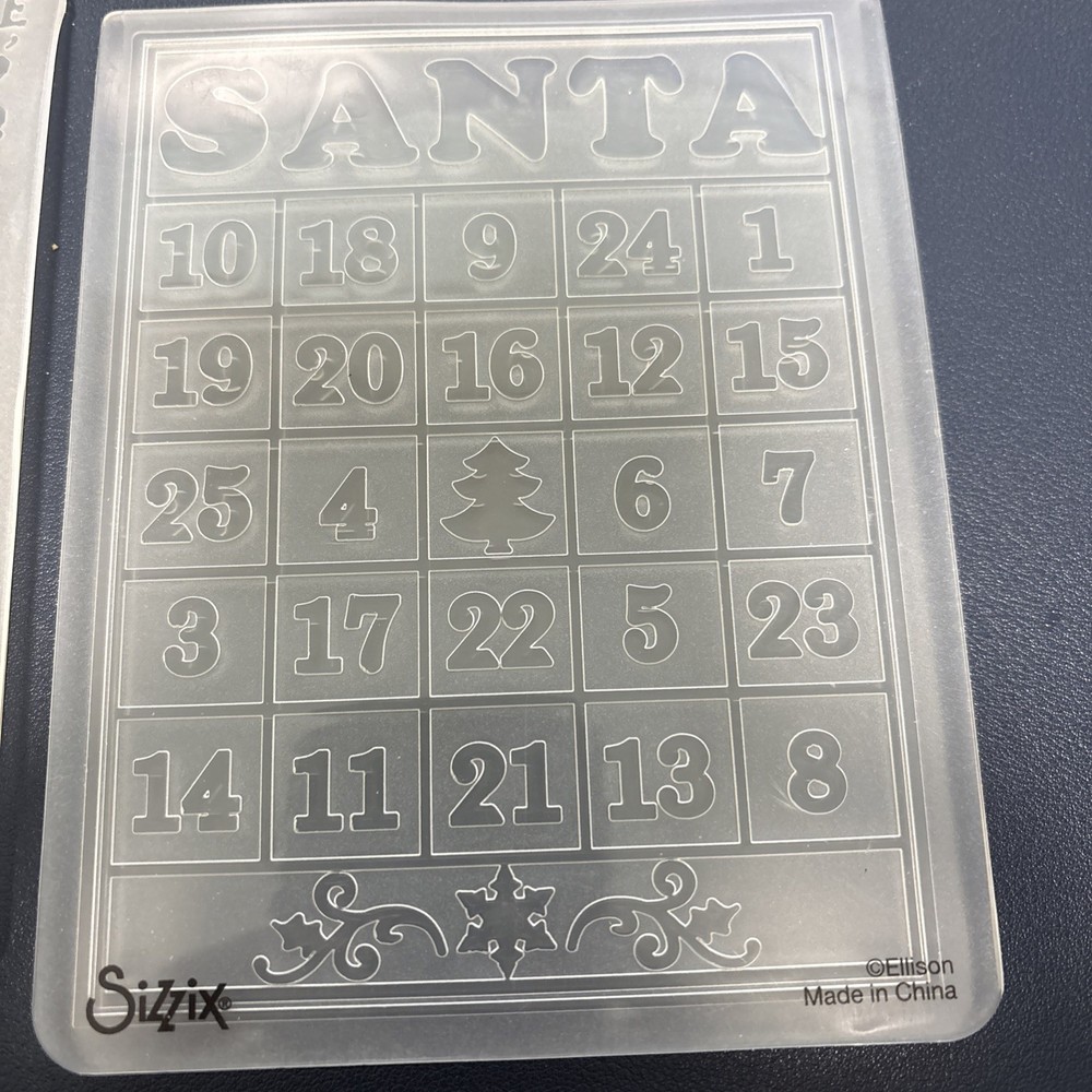 Sizzix Jim Holtz embossing folder and Santa count-down calendar