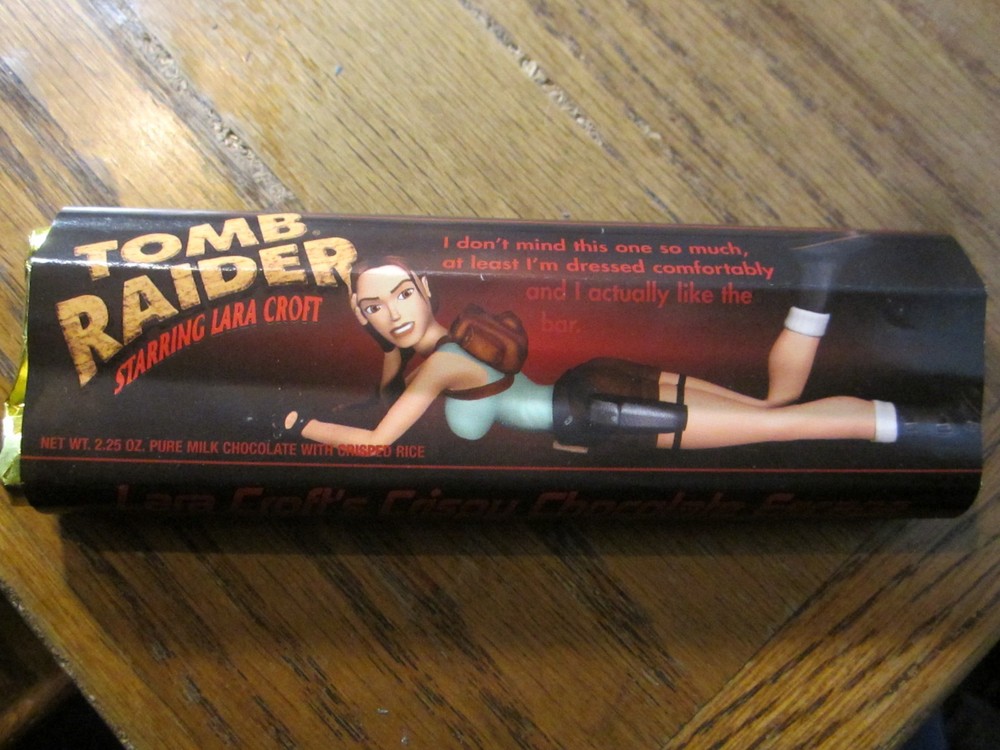 LARA CROFT TOMB RAIDER LIMITED EDITION CHOC. CANDY BARS WRAPPERS X 4 -CORE EIDOS