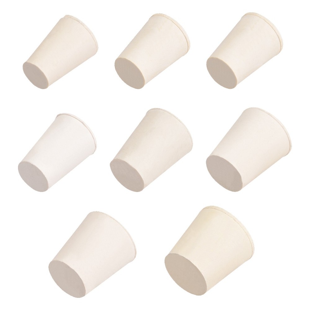 White Tapered Shaped Solid Rubber Stopper Sealing Plug for 8-29mm Lab Tube