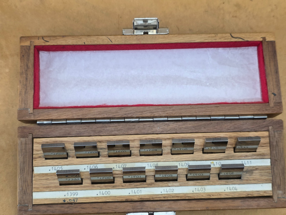 THIRTEEN PIECE SET,  Rectangular CARBIDE Gage Block Set . 1411 TO .1399