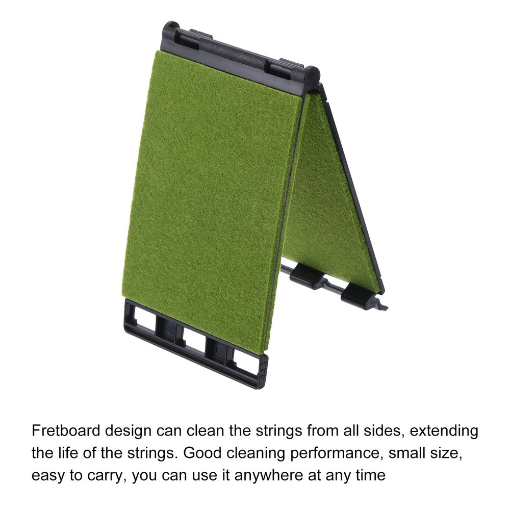 Guitar String Cleaning Keyboard Cloth Scraper Black Green 2pcs