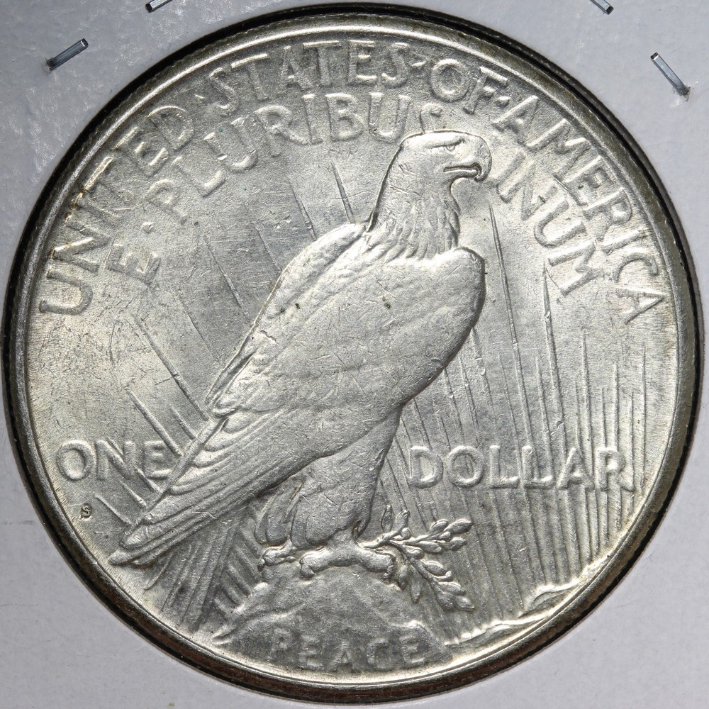 1925-S Peace Silver Dollar AU+ E395 AAFT