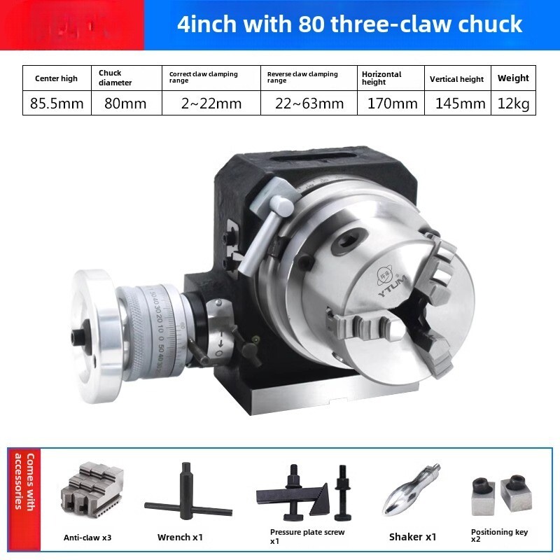 With Flange Precision Milling Machine Indexing Head Rotary Table With