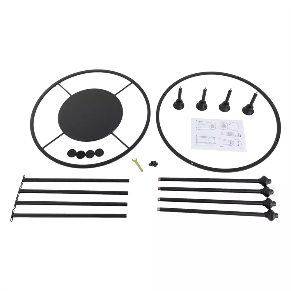 Freestanding Round Garment Display Retail Rack Clothes Store Display Rack Black