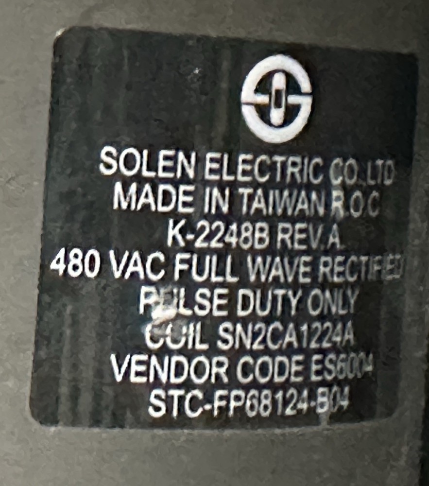 K-2248B GE Zenith Solenoid 480V F14 Power Panel Transfer Switch Operator Linear