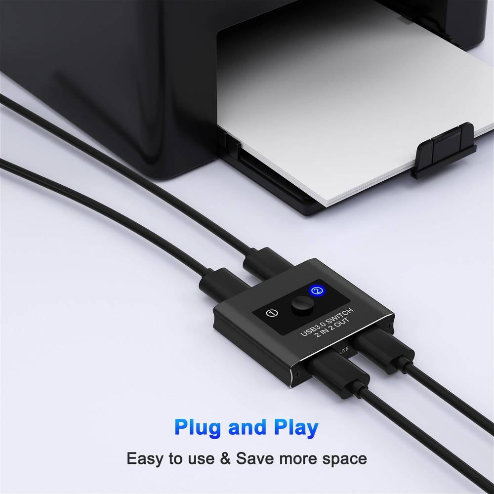 USB 3.0 Switcher 2 In 2 Out 2 Computers Sharing 2 Devices Printer Keyboard Mac