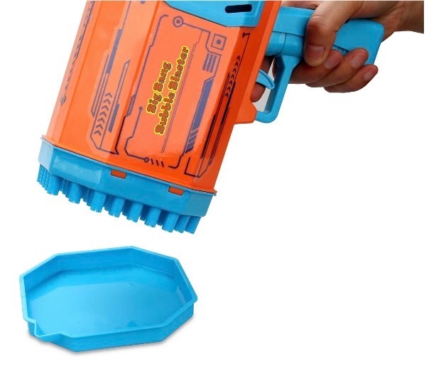 Light Up Bubble Gun Blower Machine with Solution Tray 1000s Bubbles Per Minute