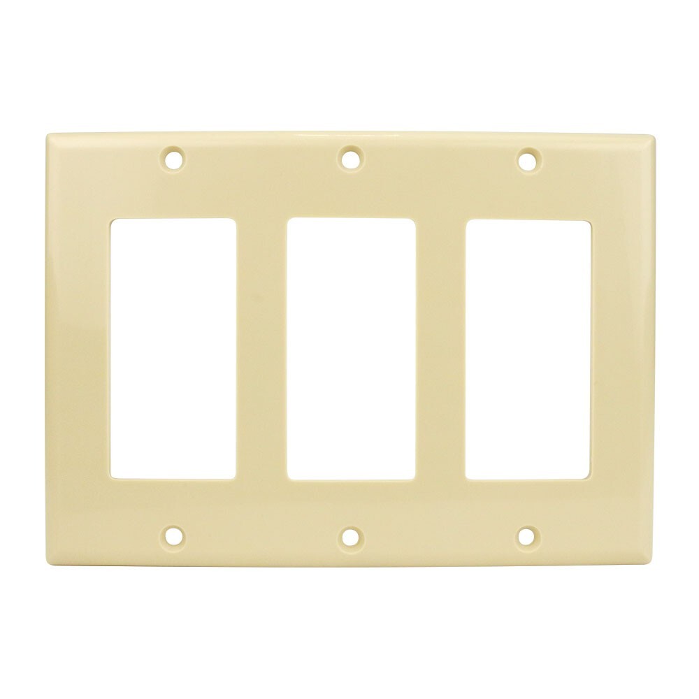 Construct Pro™ Decorative Triple Gang Wall Plate (Ivory)