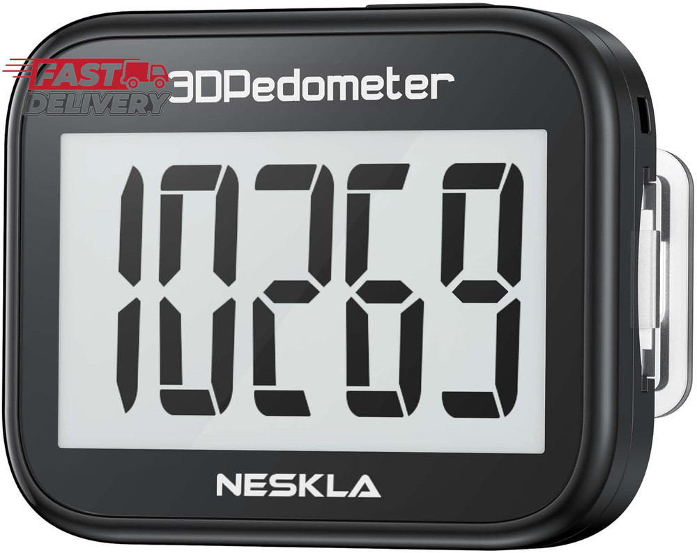 3D Pedometer for Walking, Simple Step Counter with Large Digital Display, Step T