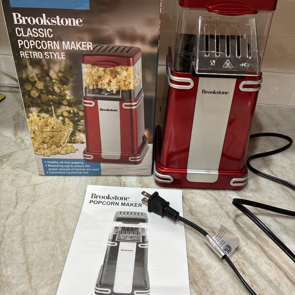 Brookstone Classic Popcorn Maker - Red (New in Box)