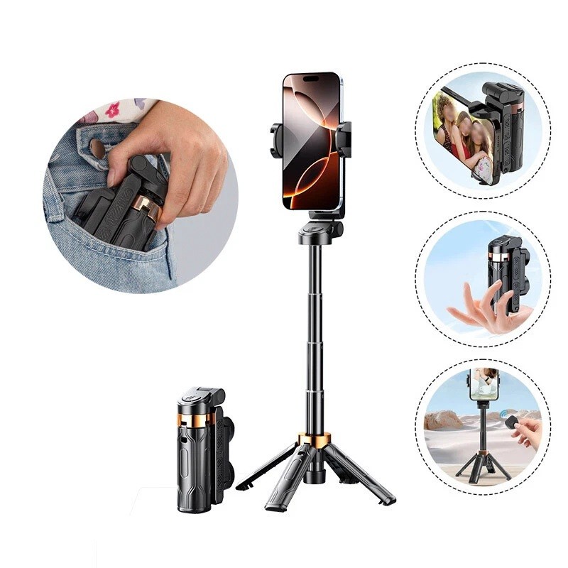 Portable Mini Selfie Stick Tripod with Bluetooth Remote for iPhone/Android Phone
