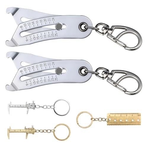 5PC Precision Thread Checker Keychain Set, Bolt Size Finder Tool with Mini