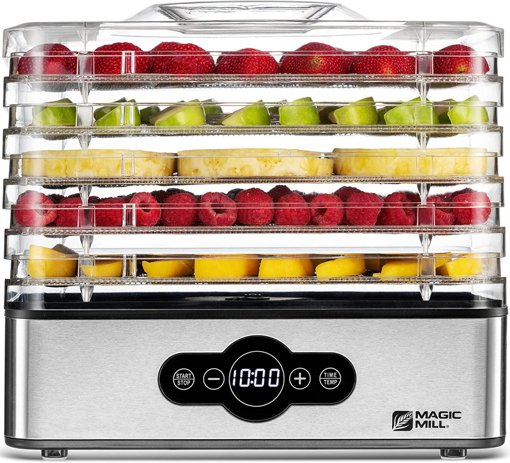 Food Dehydrator Machine | 5 Stackable Stainless Trays Dryer with Digital Timer