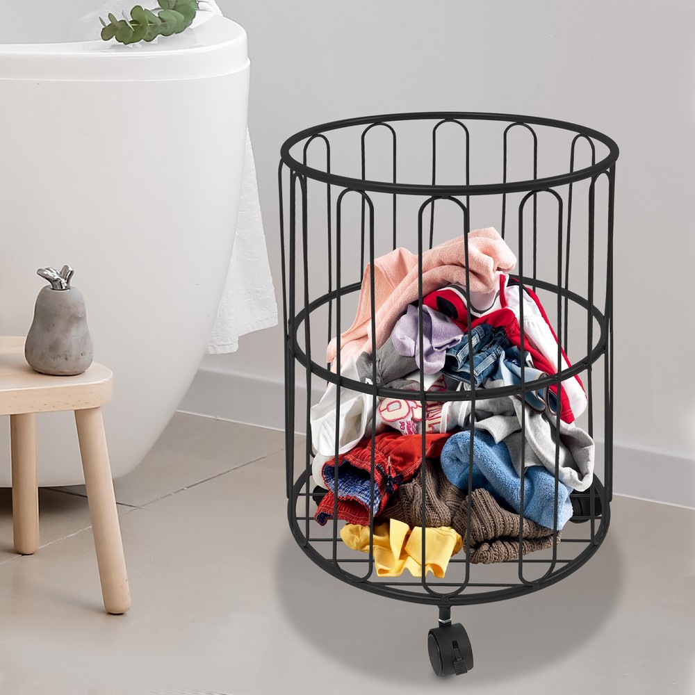 Laundry Hamper with Wheels Clothes Laundry Basket Rolling Laundry Cart