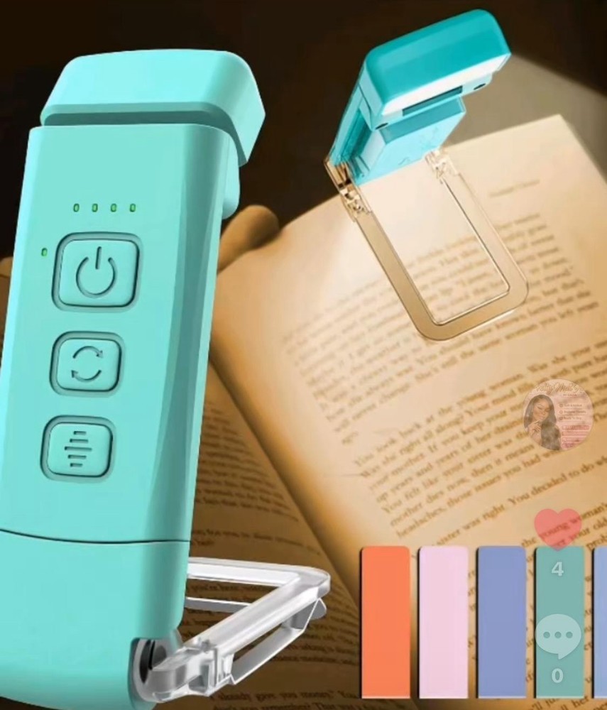 Portable Clip-On Adjustable LED Book Light, Multi-Color, Battery, 3 Settings