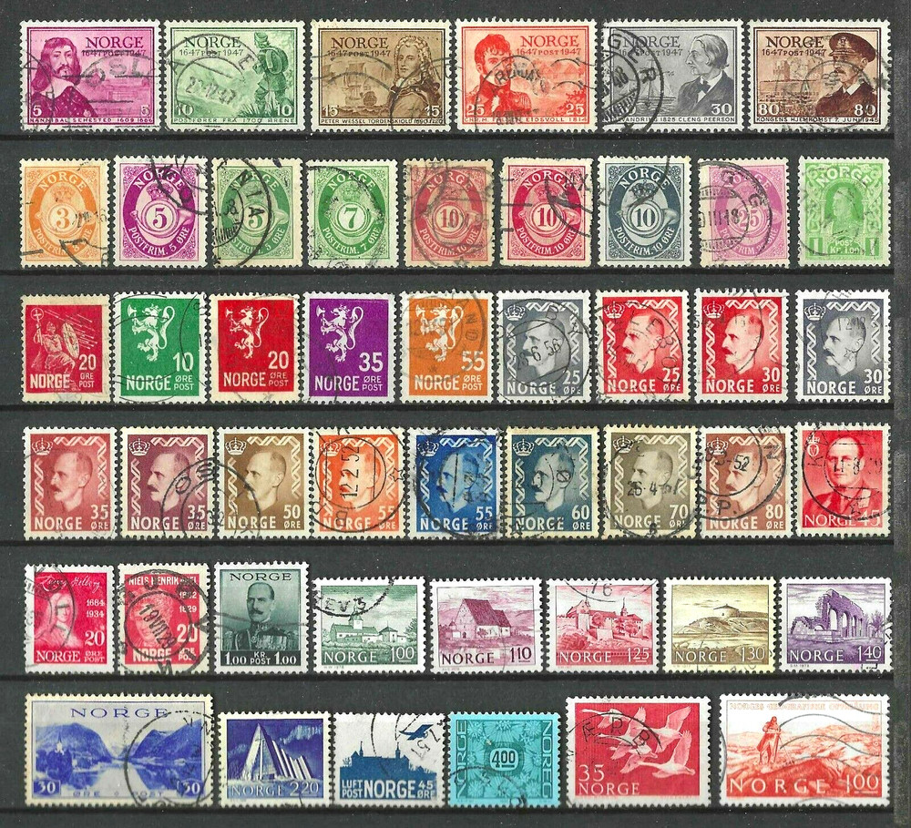 NORWAY Stamps Assorted Lot of 47