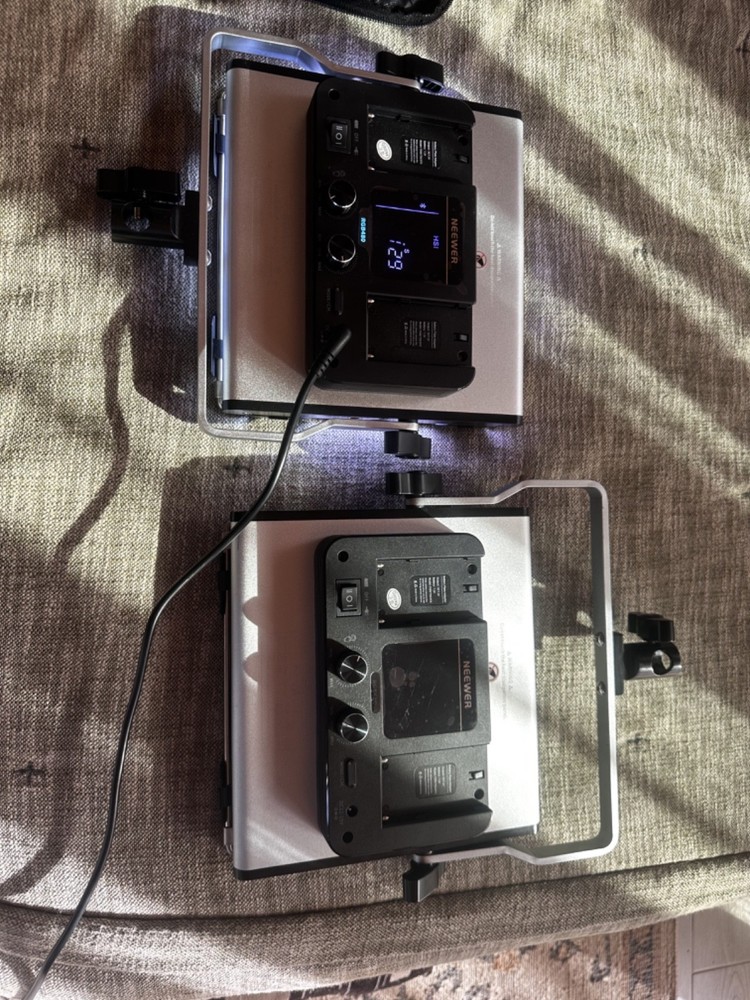 Neewer 2 Pack 480 LED Dimmable Panel Video Light with Carrying Bag