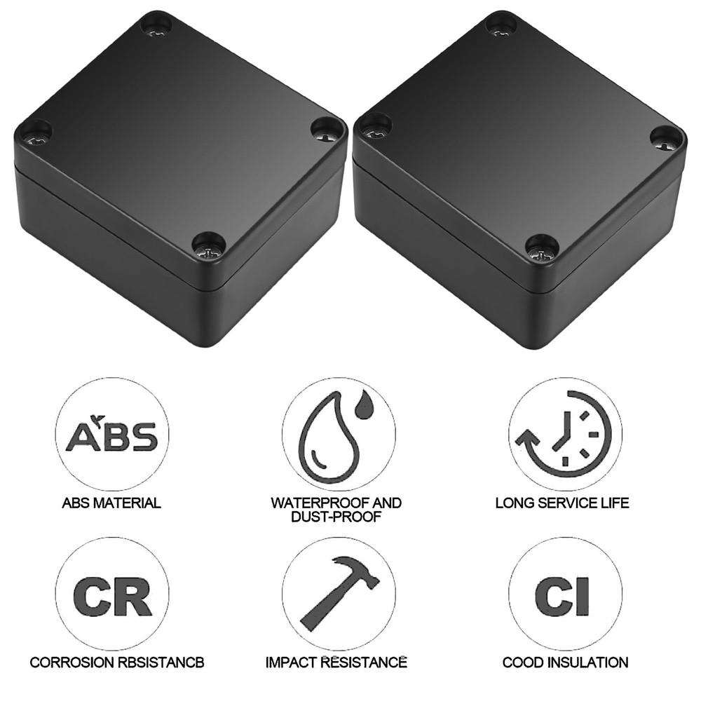 Project Box, 4 Pcs Electrical Junction 4 Small Boxes, black