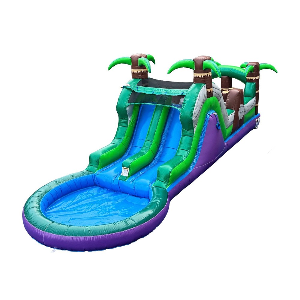 POP JUMP Tropical 28' Obstacle Course with Slide