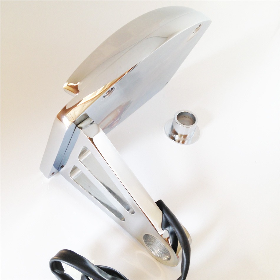 Side Mounted License Plate Assembly Chrome Led Tail Brake Light