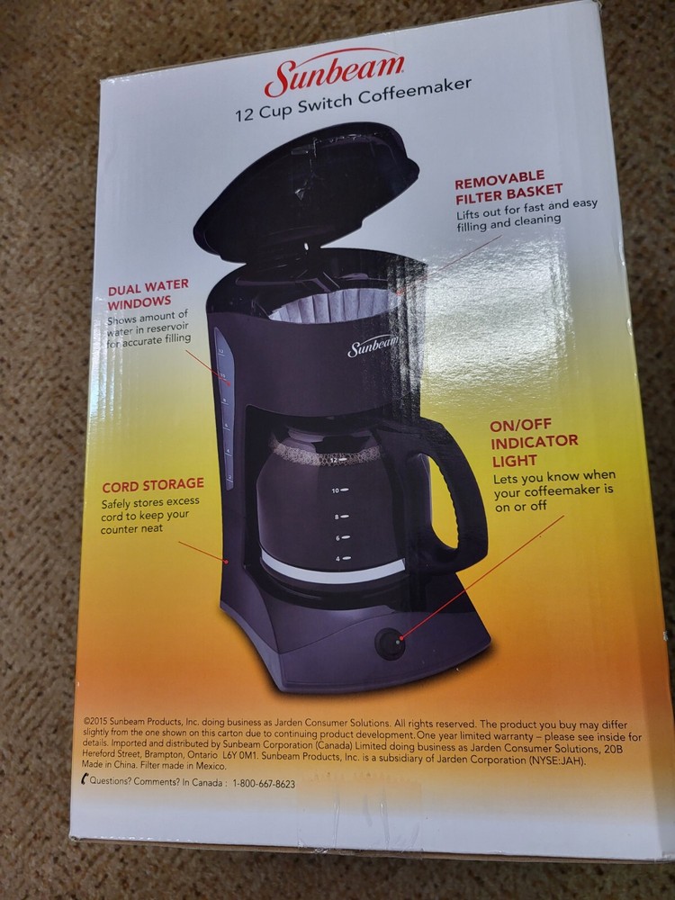 Sunbeam 12 Cup Switch Coffeemaker 6972-033 Black