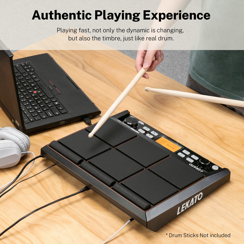 PD705 Percussion Pad 9-Trigger Sample Multipad Tabletop Electric Drum USB MIDI