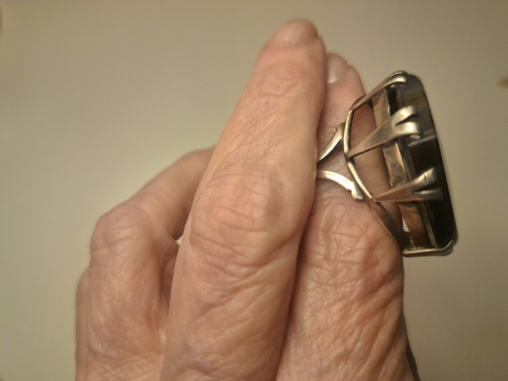 Beautiful Studio Sterling Agate Ring& Tana Action Cuff