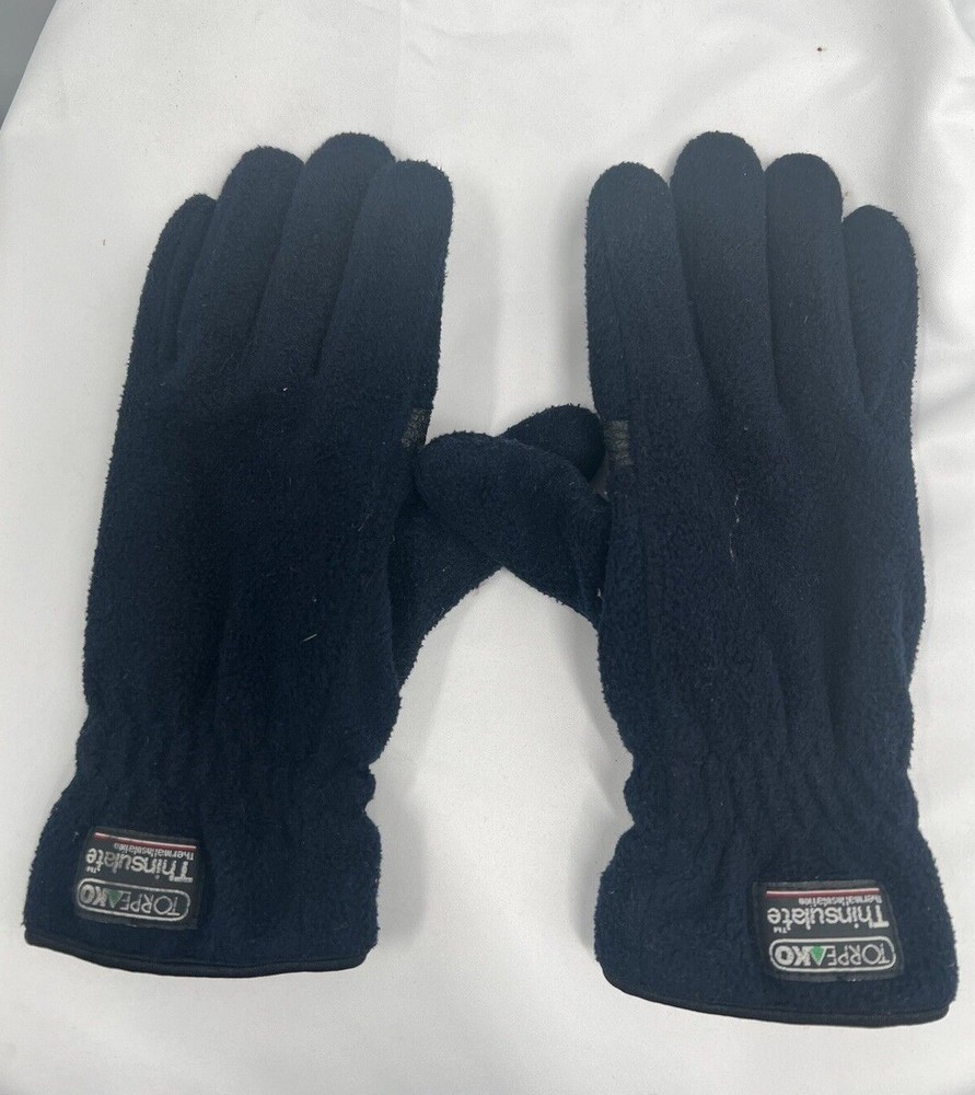 Torpeako Men's Solid Navy Blue Thinsulate Thermal Insulation Gloves One Size