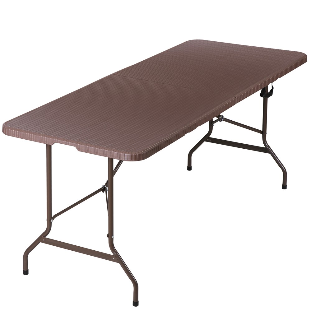 6ft Portable Plastic Picnic Table with Handle Fold in Half for Party Dining