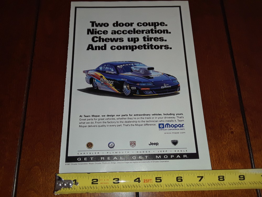 DODGE MOPAR PRO STOCK ORIGINAL 1997 AD